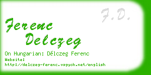 ferenc delczeg business card